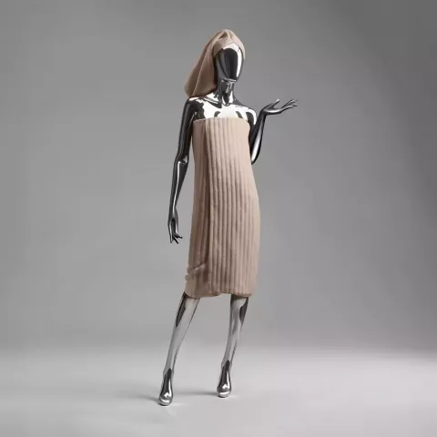 Махровое банное полотенце Soft Silver "Wave Tactile" (Песчаный берег), 70х140