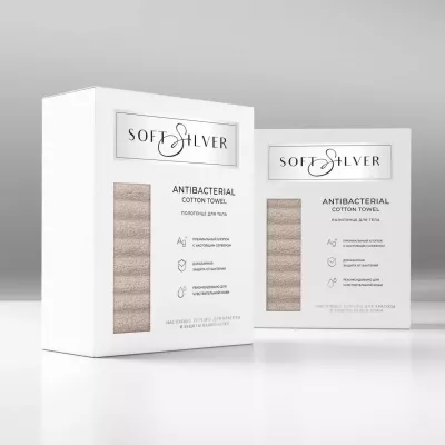 Махровое банное полотенце Soft Silver "Wave Tactile" (Песчаный берег), 70х140