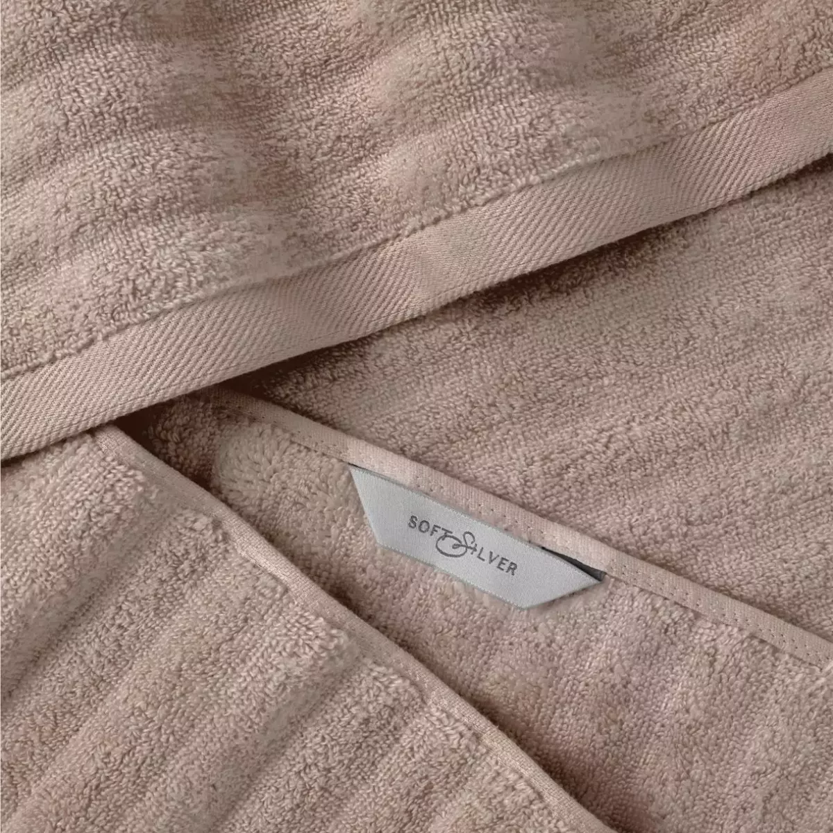 Махровое банное полотенце Soft Silver "Wave Tactile" (Песчаный берег), 70х140