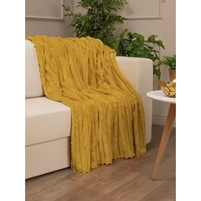 Плед TexRepublic “Вельвет” (охра), 200x220