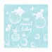 Полотенце махровое детское Облачко "Our sweet baby" (нежно-бирюзовый/белый), 100х100
