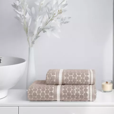 Набор полотенец Verossa "Dots tactille" Кофе/Белый, 50х90 и 70х140