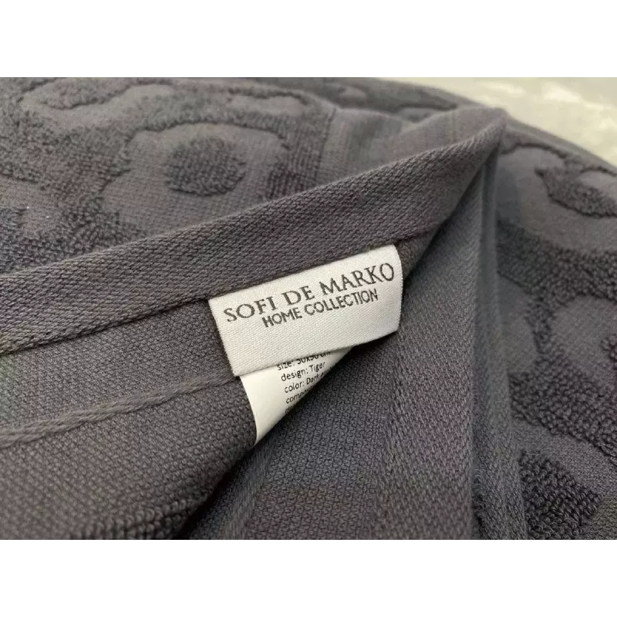 Махровое полотенце Sofi De Marko “Tiger” (антрацит), 70x140