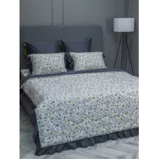 Комплект с одеялом KAZANOV.A Corsica Village "Бовари" жемчуг графит (премиум хлопок), евро