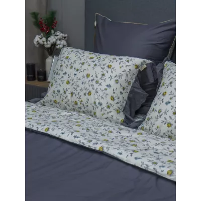 Комплект с одеялом KAZANOV.A Corsica Village "Бовари" жемчуг графит (премиум хлопок), евро