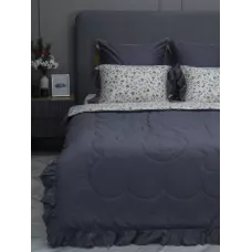 Комплект с одеялом KAZANOV.A Corsica Village "Бовари" жемчуг графит (премиум хлопок), евро