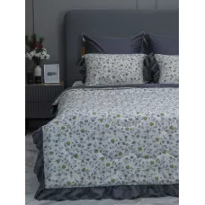 Комплект с одеялом KAZANOV.A Corsica Village "Бовари" жемчуг графит (премиум хлопок), евро