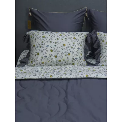 Комплект с одеялом KAZANOV.A Corsica Village "Бовари" жемчуг графит (премиум хлопок), евро