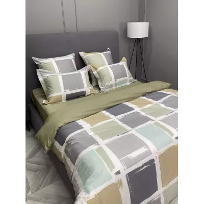 Комплект постельного белья Karteks "Сатин цветной с кружевом" SPC-030, евро