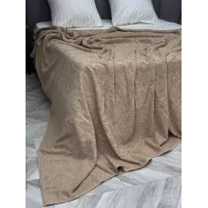 Махровое покрывало Karteks "Damask" жаккард (бежевый), 160х220