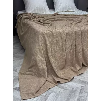 Махровое покрывало Karteks "Damask" жаккард (бежевый), 160х220