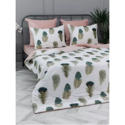 Комплект с одеялом KAZANOV.A “Парадис” пудра жемчуг (египетский хлопок-велюр), евро