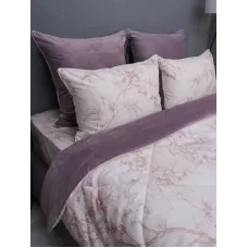 Комплект с одеялами KAZANOV.A “Нора” пудра жемчуг (хлопок-велюр), семейный