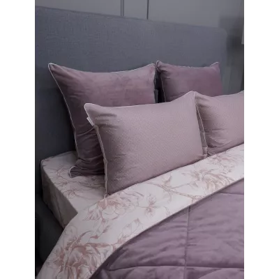 Комплект с одеялами KAZANOV.A “Нора” пудра жемчуг (хлопок-велюр), семейный