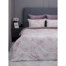 Комплект с одеялами KAZANOV.A “Нора” пудра жемчуг (хлопок-велюр), семейный