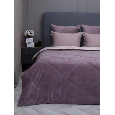 Комплект с одеялами KAZANOV.A “Нора” пудра жемчуг (хлопок-велюр), семейный