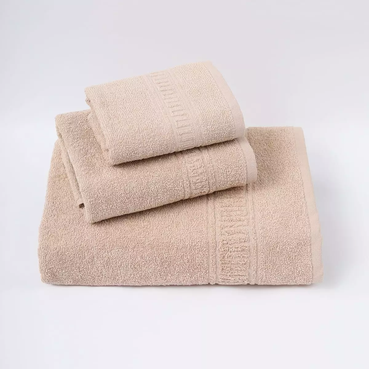 Комплект махровых полотенец Comfort Life "Орнамент" (бежевый) 70х130, 50х80 и 30х60