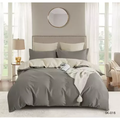 Комплект постельного белья Karteks "Сатин однотонный комбинированный" SK-016, 1.5 спальный