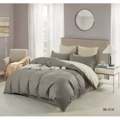 Комплект постельного белья Karteks "Сатин однотонный комбинированный" SK-016, 1.5 спальный