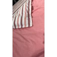 Комплект постельного белья DonCotton "Вареный хлопок" (полоса коралл), евро