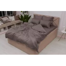 Комплект постельного белья Sofi de Marko "Моне" (кофе) страйп-сатин, евро
