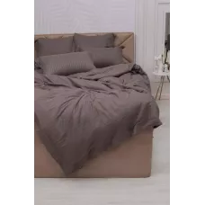 Комплект постельного белья Sofi de Marko "Моне" (кофе) страйп-сатин, евро