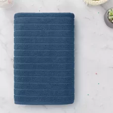 Махровое банное полотенце Волшебная ночь ”Wave” (темно-лазурный), 70х140