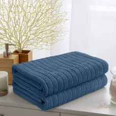 Махровое банное полотенце Волшебная ночь ”Wave” (темно-лазурный), 70х140