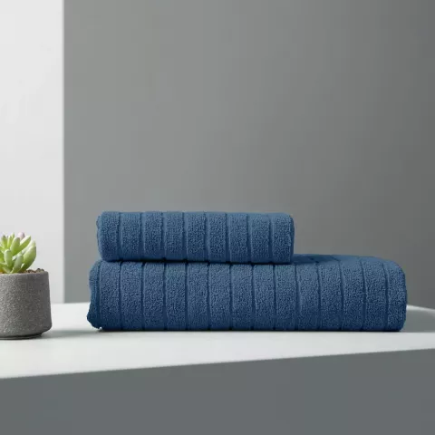 Махровое банное полотенце Волшебная ночь ”Wave” (темно-лазурный), 70х140