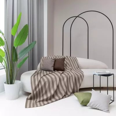 Покрывало Волшебная ночь "Рогожка" (зебра-шоколад), 140х220