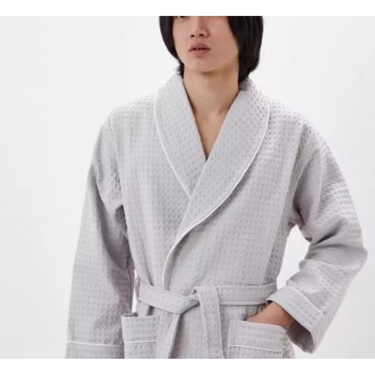 Халат вафельный с капюшоном Sofi de Marko “Герман” (светло-серый)