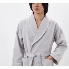 Халат вафельный с капюшоном Sofi de Marko “Герман” (светло-серый)