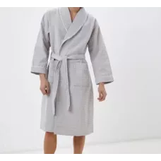 Халат вафельный с капюшоном Sofi de Marko “Герман” (светло-серый)