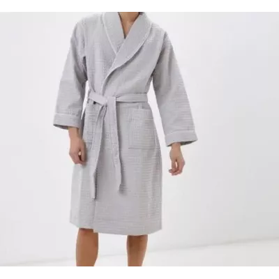 Халат вафельный с капюшоном Sofi de Marko “Герман” (светло-серый)