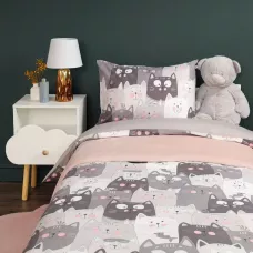 Комплект постельного белья Siberia Home “Котята” (серый), 1.5 спальный