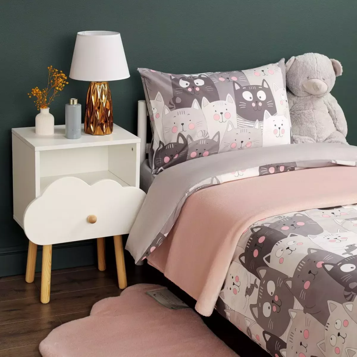 Комплект постельного белья Siberia Home “Котята” (серый), 1.5 спальный