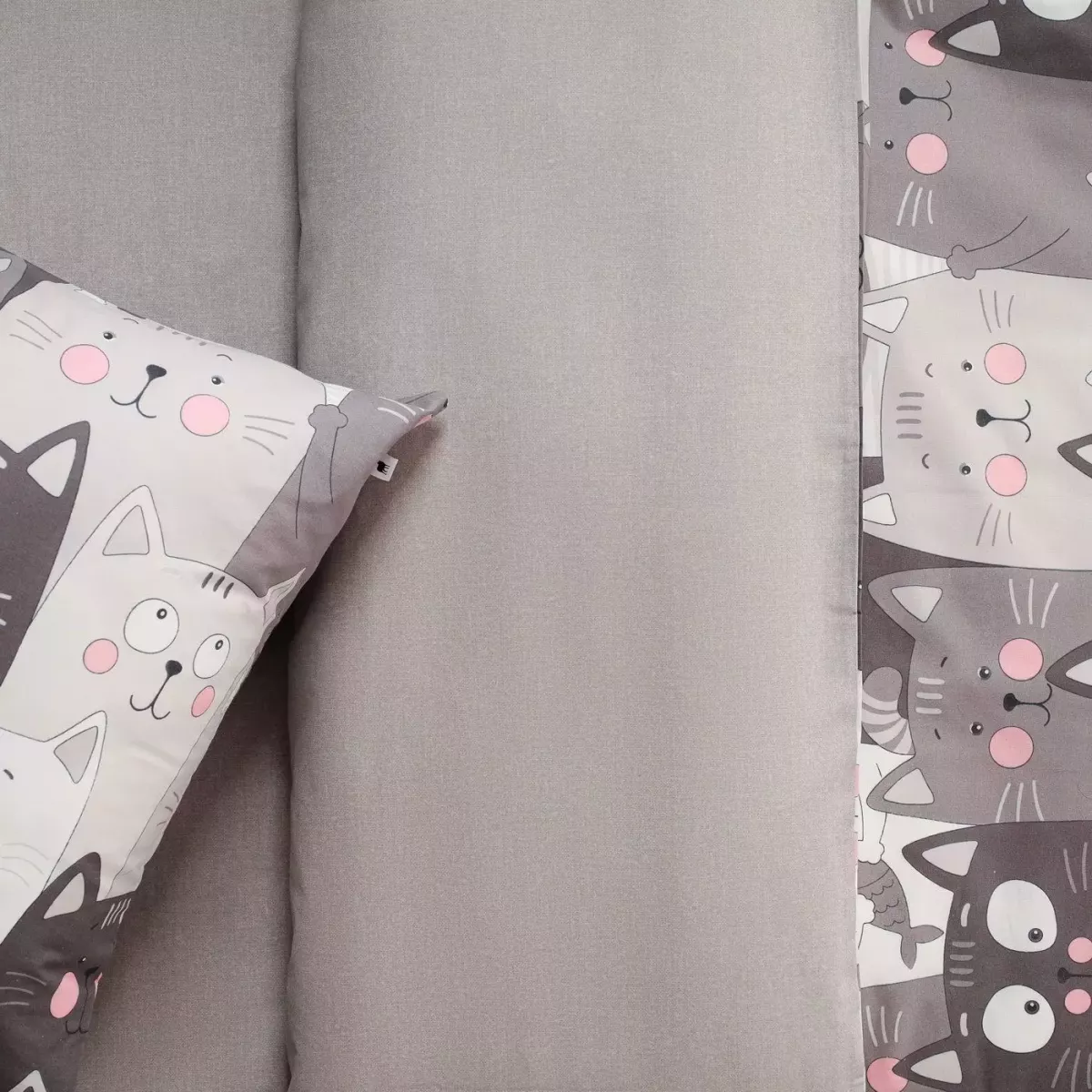 Комплект постельного белья Siberia Home “Котята” (серый), 1.5 спальный