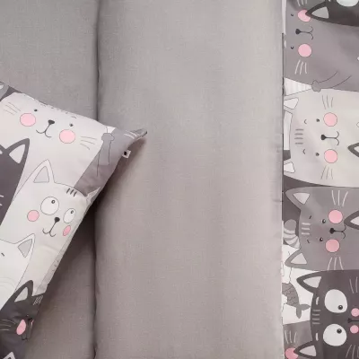 Комплект постельного белья Siberia Home “Котята” (серый), 1.5 спальный