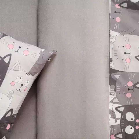 Комплект постельного белья Siberia Home “Котята” (серый), 1.5 спальный