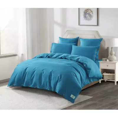 Комплект постельного белья Karteks "Вареный хлопок на пуговицах" VH-08, евро