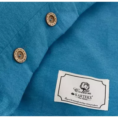 Комплект постельного белья Karteks "Вареный хлопок на пуговицах" VH-08, евро