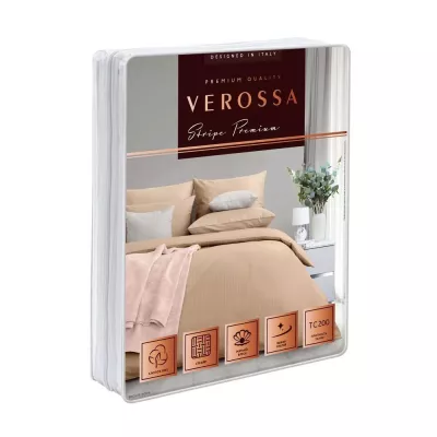 Комплект постельного белья Verossa stripe-sateen “Bronze”, 1.5 спальный