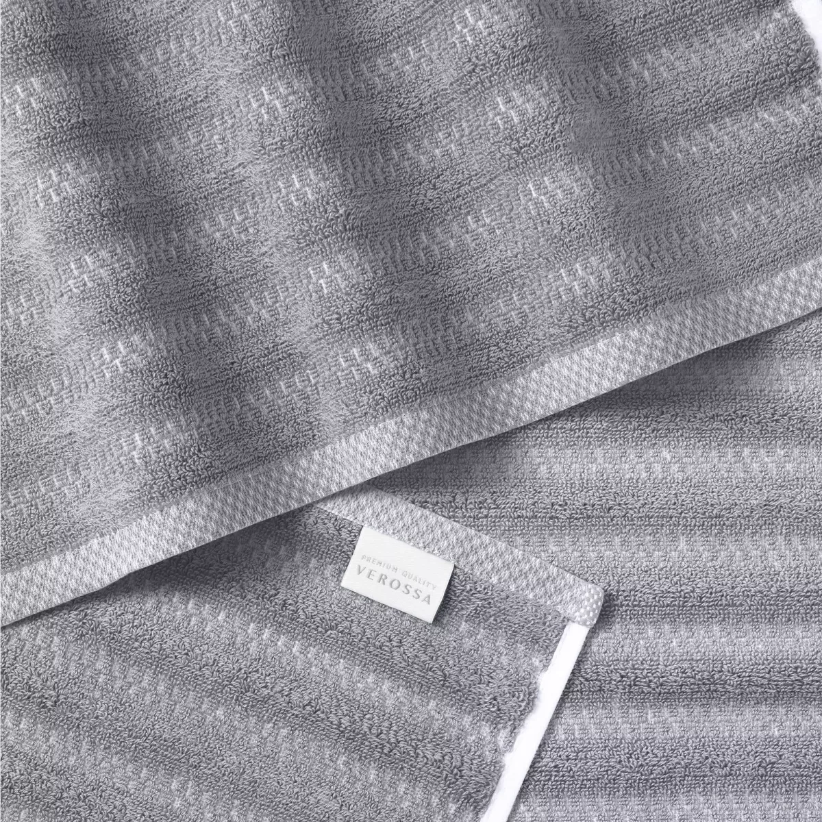 Махровое банное полотенце Verossa “Wave&pixels” (графит/белый), 70х140