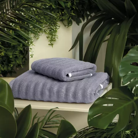 Махровое банное полотенце Verossa “Wave&pixels” (графит/белый), 70х140