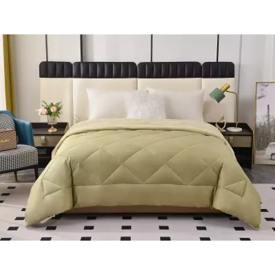 Двустороннее одеяло полуторное Sofi De Marko «Монако» олива (велюр-сатин) 160х220