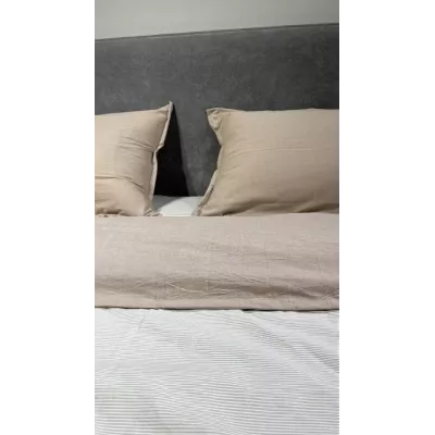 Комплект постельного белья DonCotton "Вареный хлопок" (полоса беж), евро