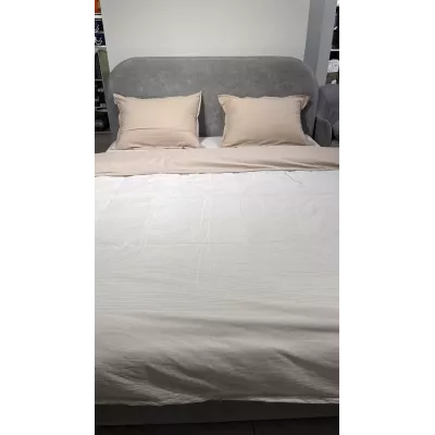 Комплект постельного белья DonCotton "Вареный хлопок" (полоса беж), евро