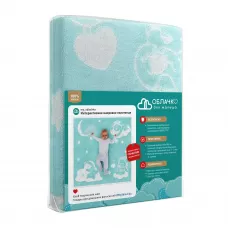 Полотенце махровое детское Облачко “Мишки на облаках” (нежно-бирюзовое), 100х100