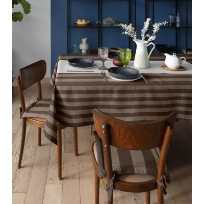 Скатерть Волшебная ночь “Рогожка” (зебра-капучино), 165x200