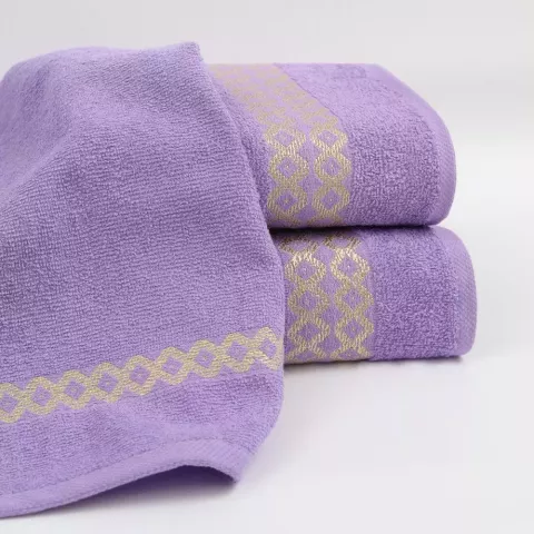 Комплект махровых полотенец Comfort Life "Блеск" (сирень) 70х130, 50х80 и 30х60